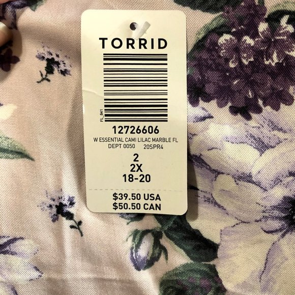 Torrid Essential Purple Floral Challis Cami Tank - Picture 6 of 7